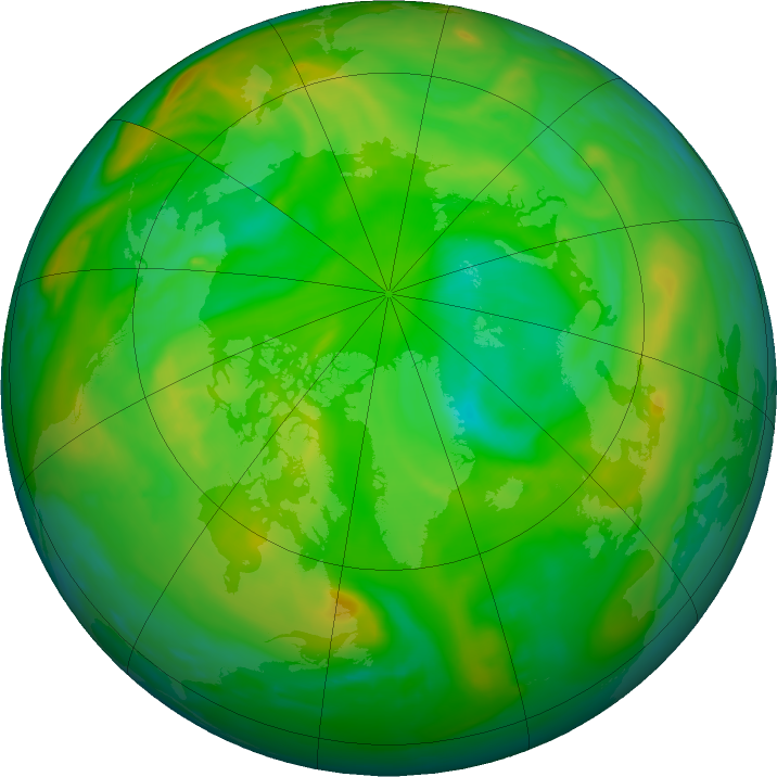 Arctic ozone map for 07 July 2019